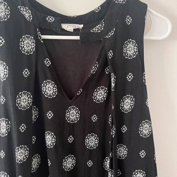 Loveriche Retro Boho Black & White Dress Geometric Print Large - Picture 2 of 12